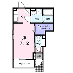 Ｋ．ｃｌｏｖｅｒ 1階1Kの間取り