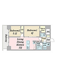 間取図画像 2LDK