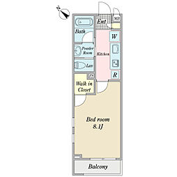ラヴェリタ 2階1Kの間取り