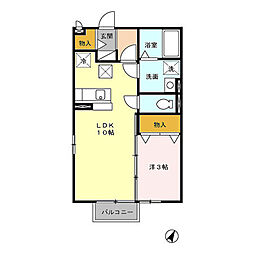 マウンテンスクエア 1階1LDKの間取り