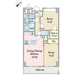 エスペランサ 2LDKの間取図画像