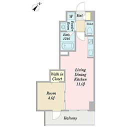 インテルノヴィラージュ 1LDKの間取図画像