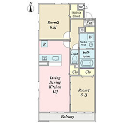 ラヴィベル 2LDKの間取図画像