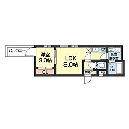 Cherim新瑞橋Lepont 1階1LDKの間取り