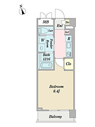 ＣＯＺＹ川名本町 2階1Kの間取り