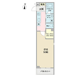 フィオーレ 2階1Kの間取り