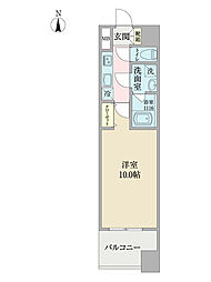 ヴィルクレア桜山 10階1Kの間取り