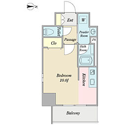 プロシード大須 11階1Kの間取り