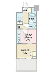桜ヒルズ黄金 1DKの間取図画像