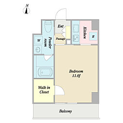 グランアルモニ ワンルームの間取図画像