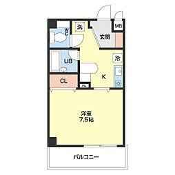 ダイマン・ハウス七宝 1Kの間取図画像