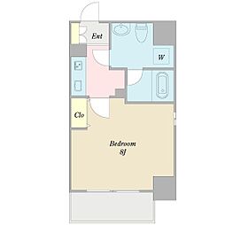 アクアヒルズ 1Kの間取図画像