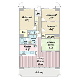 エルシエロ日進天空の館 4LDKの間取図画像