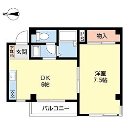 ハウス豊玉 1階1DKの間取り