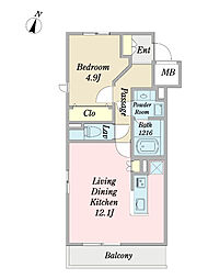 ヴァンヴェール石神井公園 1LDKの間取図画像