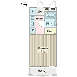 TASUKI大泉学園 1Kの間取図画像