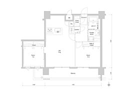 エンクレスト博多PARKSIDE 2LDKの間取図画像