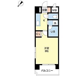 ウィングポート 1Kの間取図画像