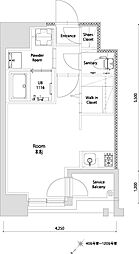 エンクレスト空港前 ワンルームの間取図画像