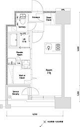 エンクレスト空港前 ワンルームの間取図画像