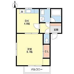 エグレッド福浜 1DKの間取図画像