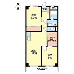 レジデンス政喜 2SLDKの間取図画像