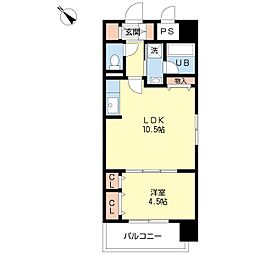 ダイアリー二日市駅前 1LDKの間取図画像