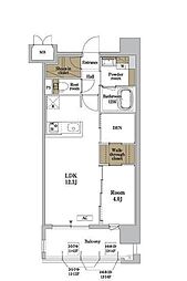 RJRプレシア博多パークレジデンス 1LDKの間取図画像