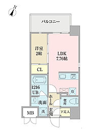 プロシード日赤通り 1LDKの間取図画像