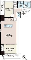 BLESS曳舟 2LDKの間取図画像
