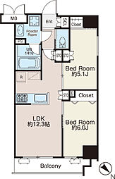 BLESS曳舟 2LDKの間取図画像