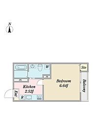 レイコー日暮里 1Kの間取図画像