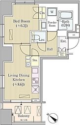 グランスイート日本橋エイペックス 1DKの間取図画像