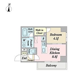 αNEXT錦糸町 1DKの間取図画像