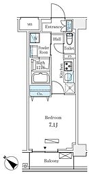 LUMICITY月島 1Kの間取図画像