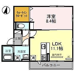 Citrine 2階1LDKの間取り