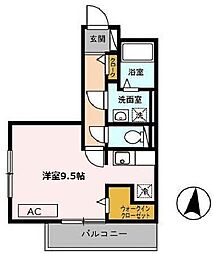 サンフレール水尾 ワンルームの間取図画像