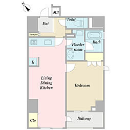 プロシード西新宿 1LDKの間取図画像