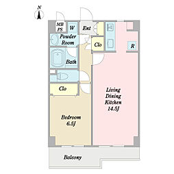 ブルームMST 1LDKの間取図画像