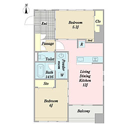Arietta 2LDKの間取図画像