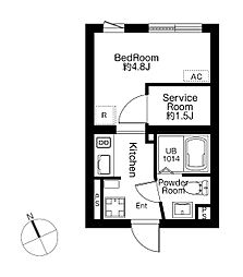 SPHERE MOTOYOYOGI HILL TERRACE ワンルームの間取図画像
