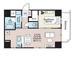 常秀館 1LDKの間取図画像