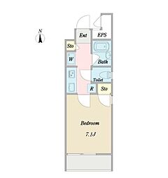 ル・クレソンヴェール 1Kの間取図画像
