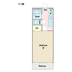 カーサ第2亀戸4号棟 1Kの間取図画像