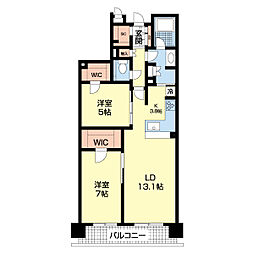 ジ・アーバネックス京都四条烏丸テラス 2LDKの間取図画像