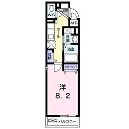 レジデンス　プリムローズ 3階1Kの間取り