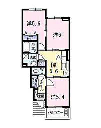 ハイム弥七 1階3DKの間取り