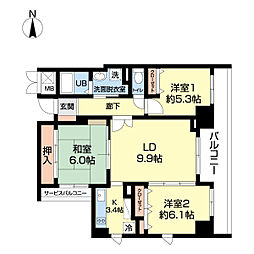 メゾン油小路 3LDKの間取図画像