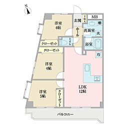 バームハイツ西船橋 3LDKの間取図画像