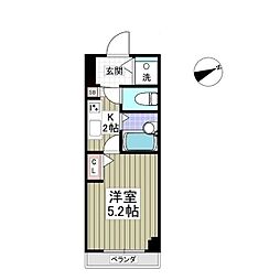 フェニックス初台弐番館 1Kの間取図画像